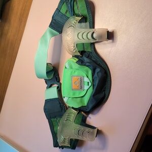 Nathan hiking belt waist pack, blue/green, missing bottles